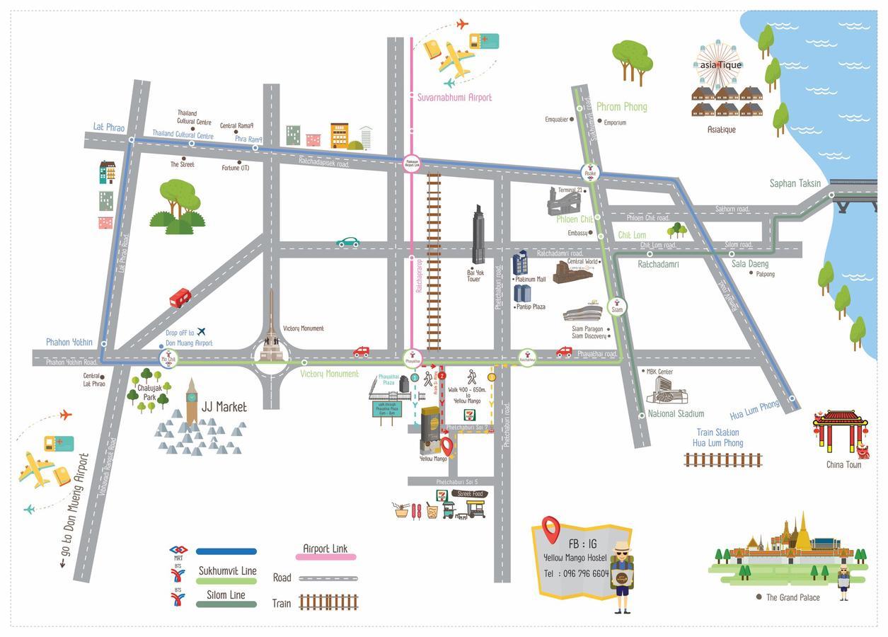 Yellow Mango Hostel Bangkok Ngoại thất bức ảnh